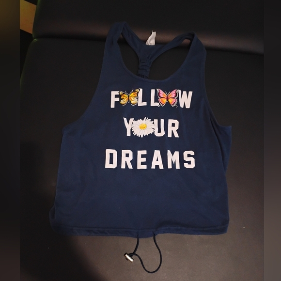 Navy Tank Top with Butterfly and Daisy Print - Picture 3 of 7